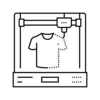 3d tryckt kläder framtida teknologi linje ikon vektor illustration