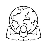 Atlas griechisch Gott uralt Linie Symbol Vektor Illustration
