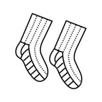 Socken Stricken wolle Linie Symbol Vektor Illustration