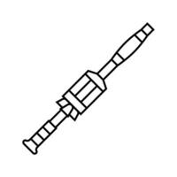 Blasrohr Waffe Militär- Linie Symbol Vektor Illustration