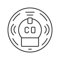 Clever Kohlenstoff Monoxid Detektor Zuhause Linie Symbol Vektor Illustration