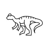 allosaurus dinosaurie djur- linje ikon vektor illustration