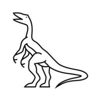 compsognathus Dinosaurier Tier Linie Symbol Vektor Illustration