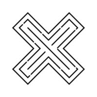 x ablehnen Linie Symbol Vektor Illustration