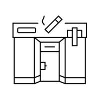 Tabakhändler Geschäft Linie Symbol Vektor Illustration