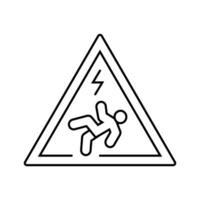 Gefahr Elektrizität Linie Symbol Vektor Illustration