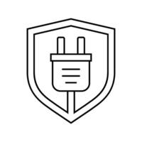 Sicherheit Elektrizität Linie Symbol Vektor Illustration