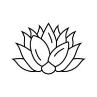 Lotus Blume Yoga entspannen Linie Symbol Vektor Illustration