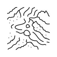 lava strömma linje ikon vektor illustration