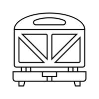 Sandwich Hersteller Zuhause Zubehörteil Linie Symbol Vektor Illustration