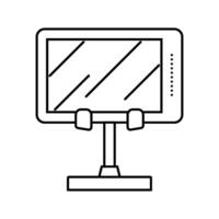 Telefon Stand Schreibtisch Zuhause Büro Linie Symbol Vektor Illustration