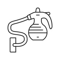 Dampf Reiniger Zuhause Zubehörteil Linie Symbol Vektor Illustration