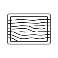 trä skärande styrelse kök kokkärl linje ikon vektor illustration