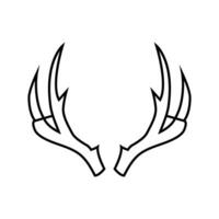 Rentier Horn Tier Linie Symbol Vektor Illustration