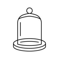 Glas Glocke Leben Zimmer Linie Symbol Vektor Illustration