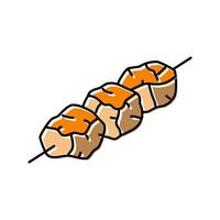 Souvlaki Spieß griechisch Küche Farbe Symbol Vektor Illustration