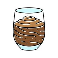 franska kök choklad mousse Färg ikon vektor illustration