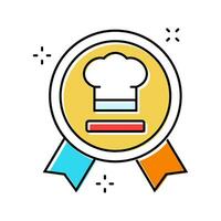 Kochen Wettbewerbe Restaurant Koch Farbe Symbol Vektor Illustration