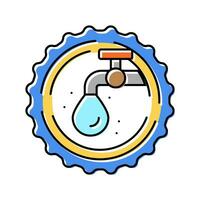 Wasser Erhaltung Grün Leben Farbe Symbol Vektor Illustration