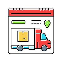 Lieferung Planung logistisch Manager Farbe Symbol Vektor Illustration