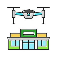 Infrastruktur Umfrage Drohne Farbe Symbol Vektor Illustration