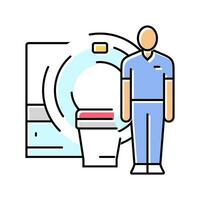 mri Techniker Maschine Farbe Symbol Vektor Illustration