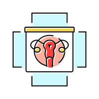 Menstruation- Gesundheit Gynäkologe Farbe Symbol Vektor Illustration
