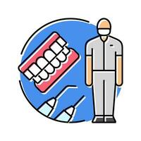 dental tekniker forma Färg ikon vektor illustration