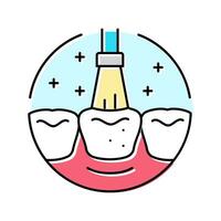 fluorid behandling dental procedur Färg ikon vektor illustration