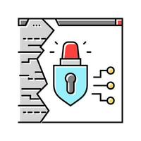 hacken Versuch Cyber-Mobbing Farbe Symbol Vektor Illustration