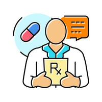 medicin rådgivning apotekare Färg ikon vektor illustration