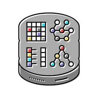 nosql Datenbank Farbe Symbol Vektor Illustration