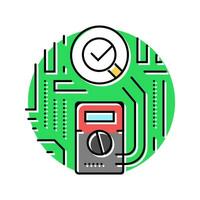 Multimeter testen Elektronik Farbe Symbol Vektor Illustration