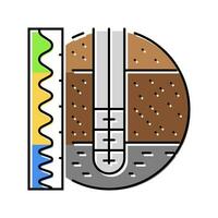 jord perkolering hydrogeolog Färg ikon vektor illustration