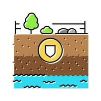 kontaminiert Websites Hydrogeologe Farbe Symbol Vektor Illustration