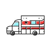 Krankenwagen Fahrzeug Farbe Symbol Vektor Illustration