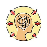 Schwierigkeit Konzentration Krankheit Symptom Farbe Symbol Vektor Illustration