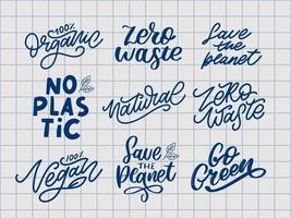 ange eco vektor illustration, mat design. handskriven bokstäver för restaurang, vegansk meny