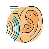 hörsel testa audiologist läkare Färg ikon vektor illustration