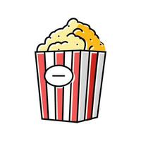 Eimer Popcorn Box köstlich Farbe Symbol Vektor Illustration