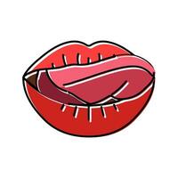 Zunge sexy Mund weiblich Farbe Symbol Vektor Illustration