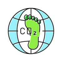 Kohlenstoff Fußabdruck Umwelt Farbe Symbol Vektor Illustration