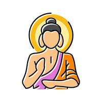 Buddha Gott indisch Farbe Symbol Vektor Illustration