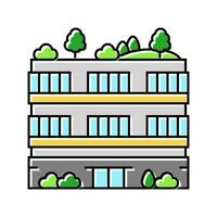 grön byggnad miljö- Färg ikon vektor illustration