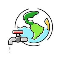 vatten bevarande miljö- Färg ikon vektor illustration