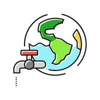 Wasser Erhaltung Umwelt Farbe Symbol Vektor Illustration