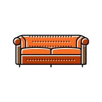 Sofa Leder Farbe Symbol Vektor Illustration