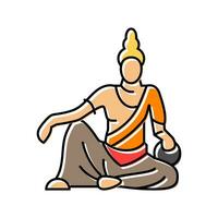 bodhisattva buddhism Färg ikon vektor illustration