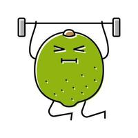 Limette Obst Fitness Charakter Farbe Symbol Vektor Illustration