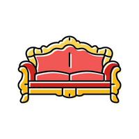 soffa lyx kunglig Färg ikon vektor illustration